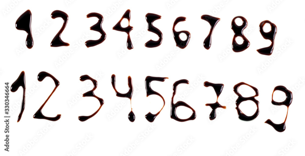 Numbers written with chocolate syrup