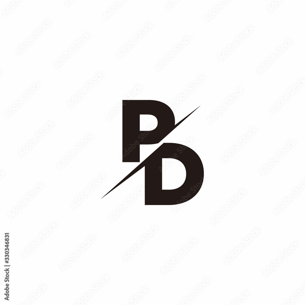 Logo Monogram Slash concept with Modern designs template letter PD Logo Monogram Slash concept with Modern designs template letter PD