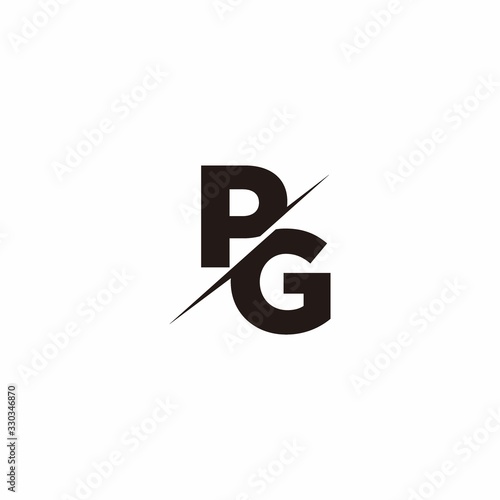 Logo Monogram Slash concept with Modern designs template letter PG