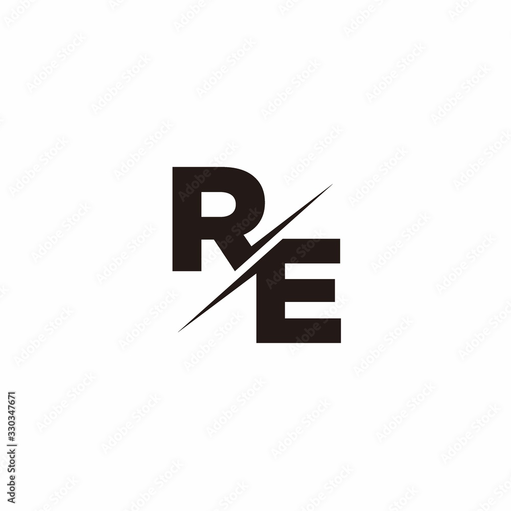 Logo Monogram Slash concept with Modern designs template letter RE Logo Monogram Slash concept with Modern designs template letter RE