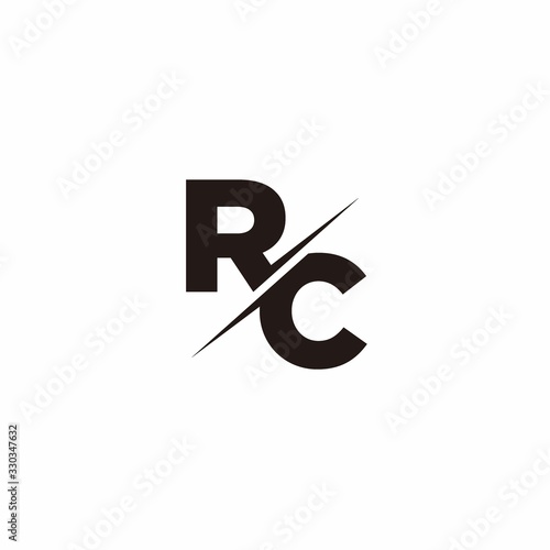 Logo Monogram Slash concept with Modern designs template letter RC