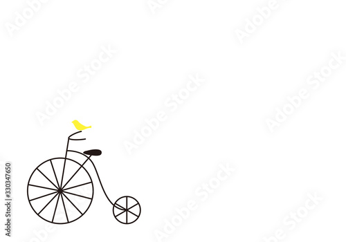 レトロな自転車と鳥