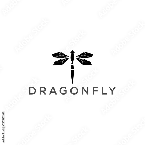  dragonfly insect wing logo design vector