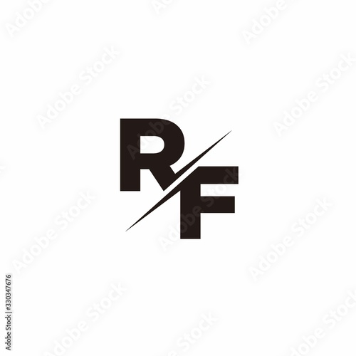 Logo Monogram Slash concept with Modern designs template letter RF