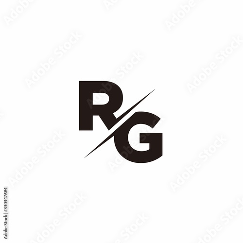 Logo Monogram Slash concept with Modern designs template letter RG photo