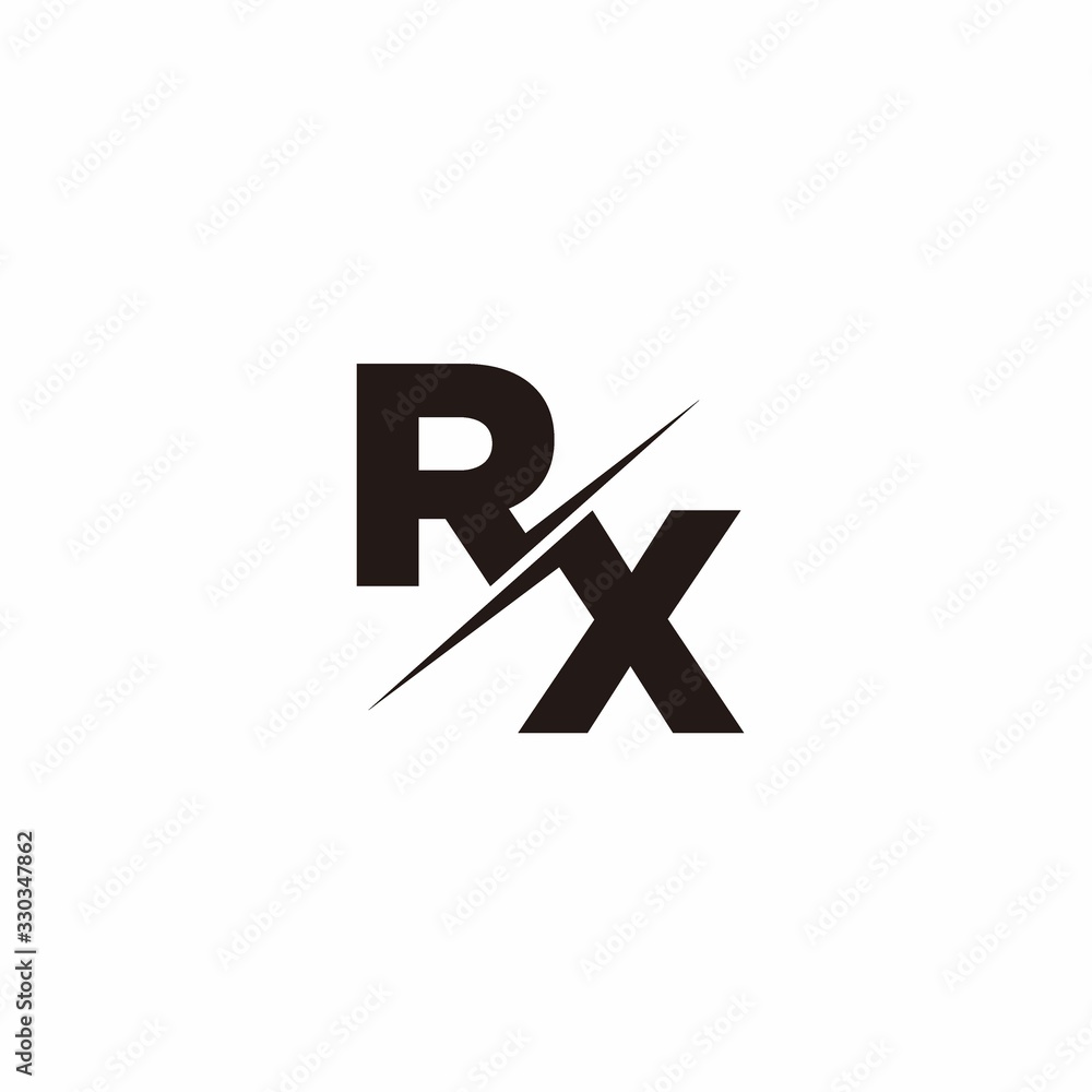 Logo Monogram Slash concept with Modern designs template letter RX