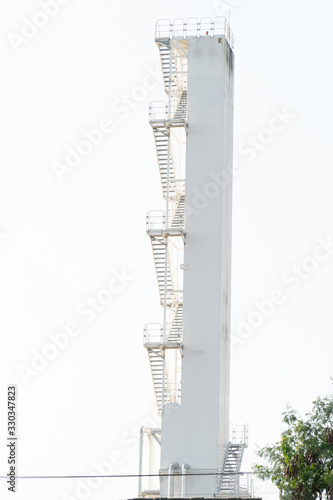 A separate surveillance tower on a white background.