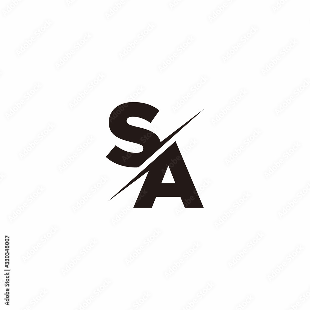 Logo Monogram Slash concept with Modern designs template letter SA ...