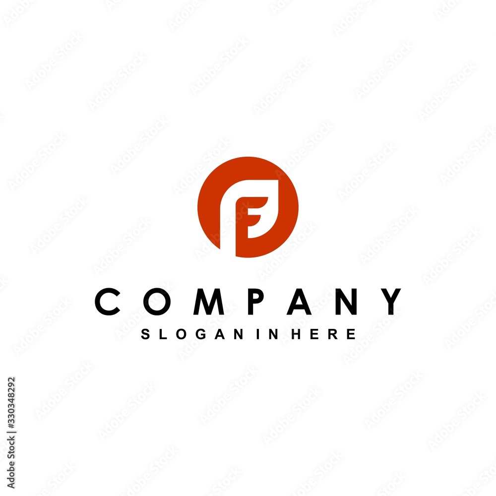 initial PF ,FP letter logo design vector