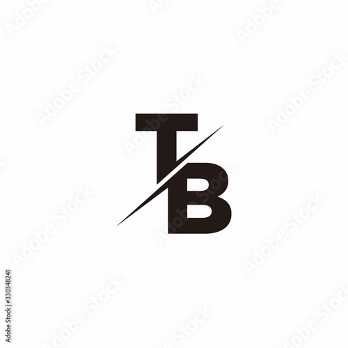 Logo Monogram Slash concept with Modern designs template letter TB