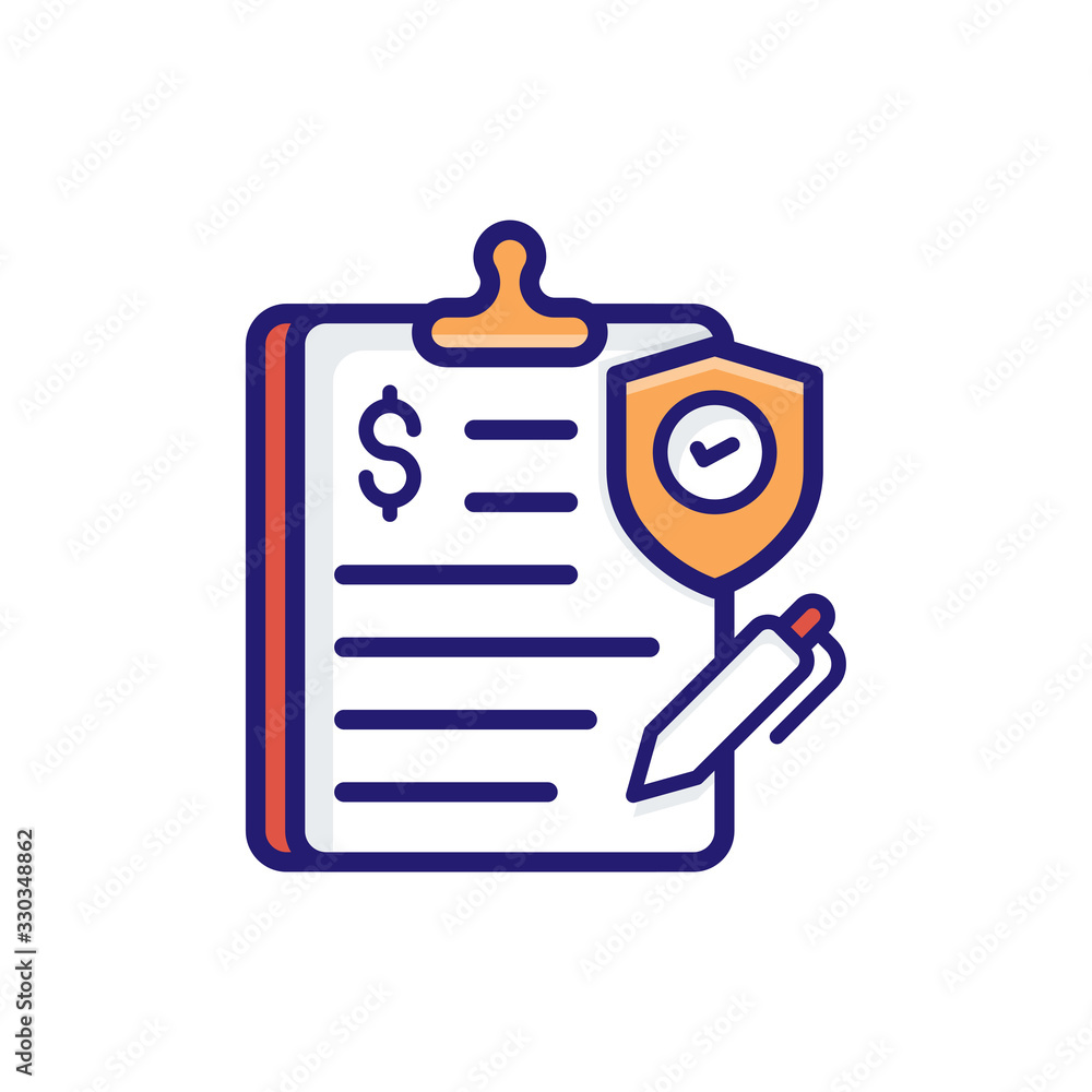 Policy Insurance icon Flat Vector Illustration. Policy Insurance icon Flat Vector Illustration.