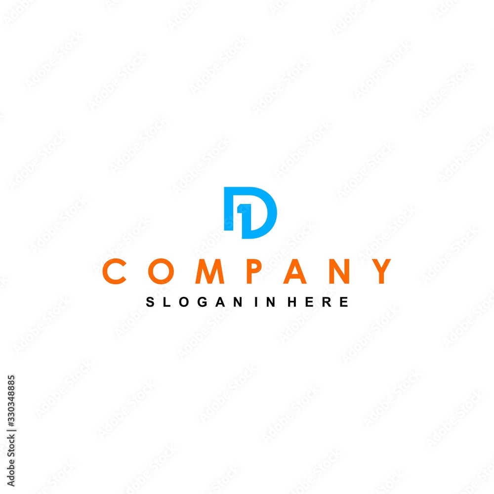 Initial D Logo Design, D1 letter vector inspiration