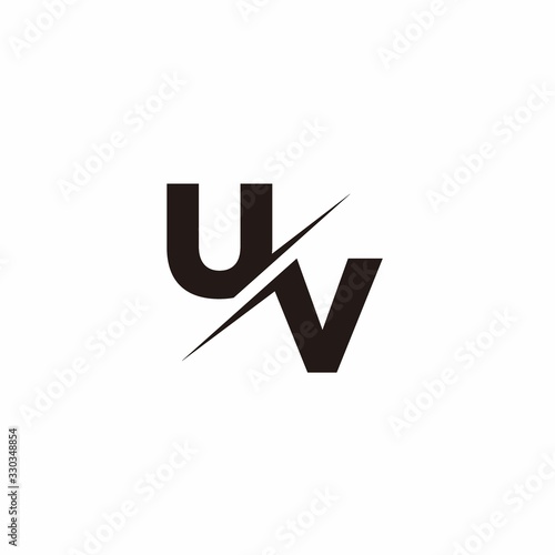Logo Monogram Slash concept with Modern designs template letter UV