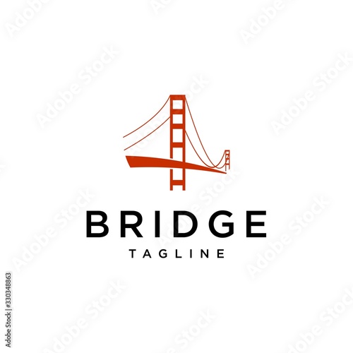 simple bridge construction logo design vector