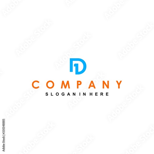 Initial D Logo Design, D1 letter vector inspiration