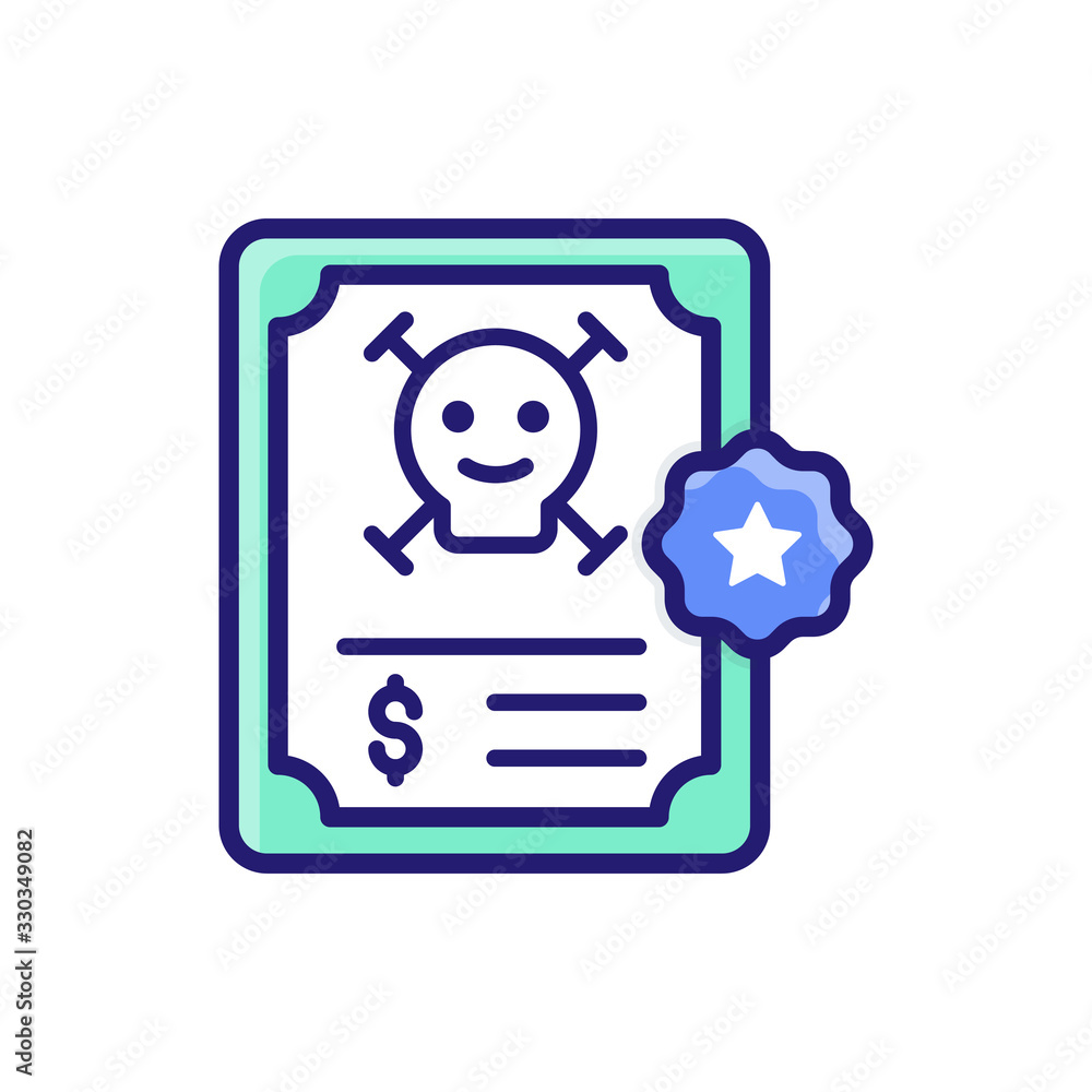 Death Bond Insurance icon Flat Vector Illustration. Death Bond Insurance icon Flat Vector Illustration.
