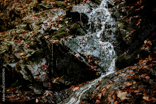 water flowing over rocks