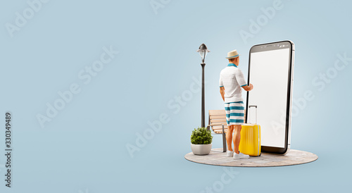 Unusual 3d illustration smart phone application