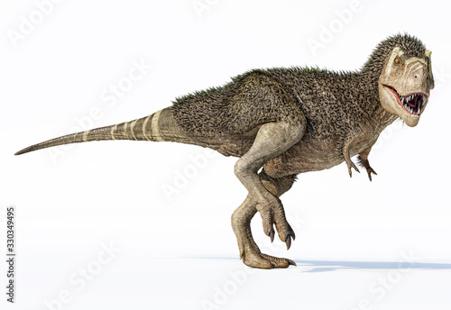 T-rex dinosaur with feathers. 3d rendering. © matis75