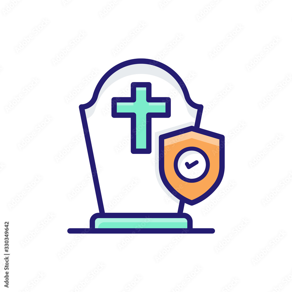 Funeral Insurance icon Flat Vector Illustration. Funeral Insurance icon Flat Vector Illustration.