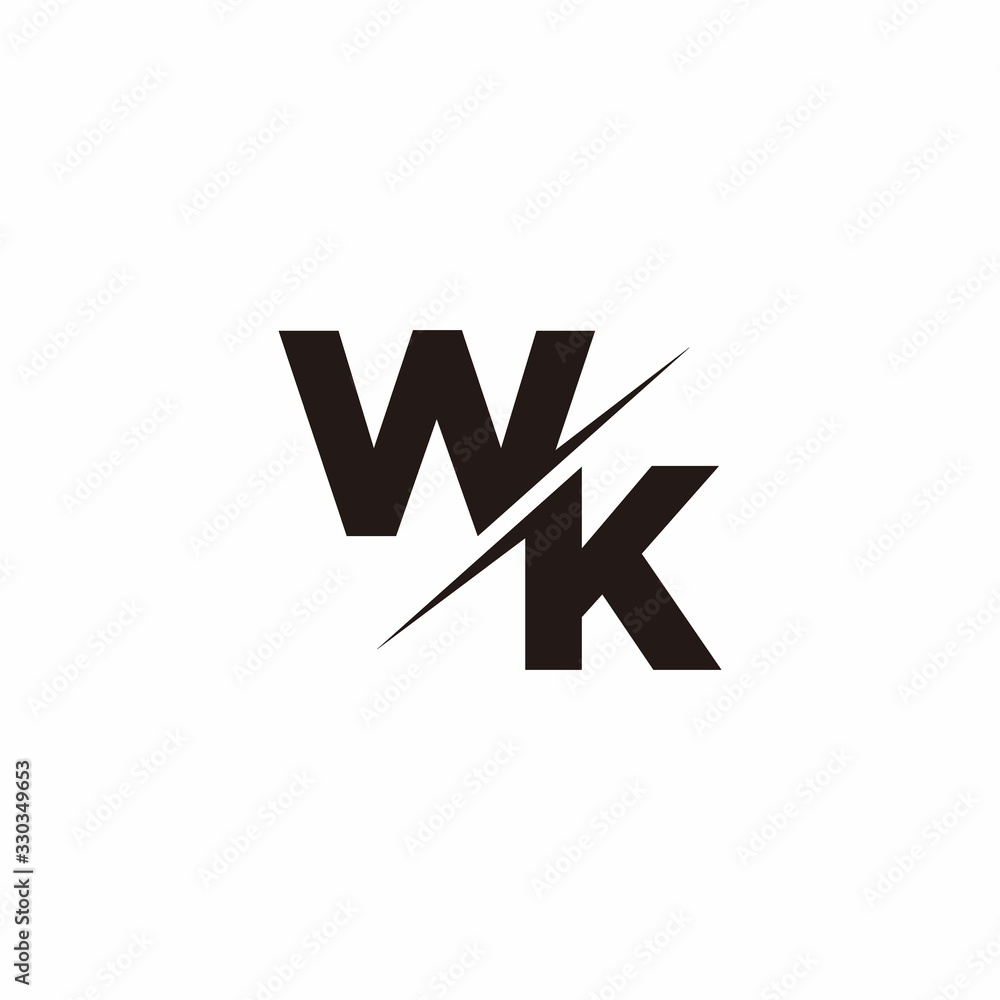 Logo Monogram Slash concept with Modern designs template letter WK Logo Monogram Slash concept with Modern designs template letter WK