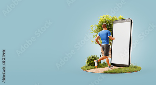 Unusual 3d illustration smart phone application
