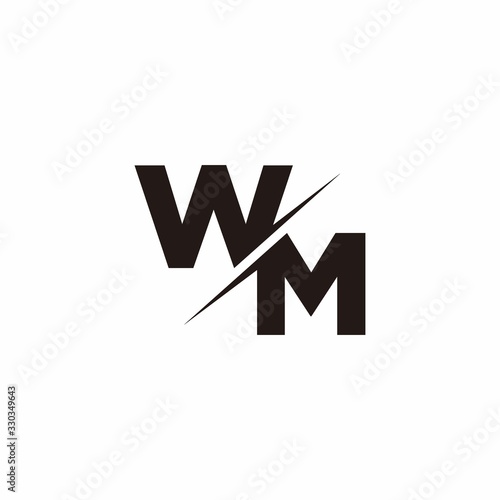 Photos Logo Monogram Slash concept with Modern designs template letter WM