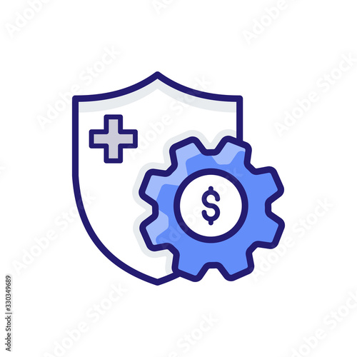 Finite Risk Insurance icon Flat Vector Illustration.