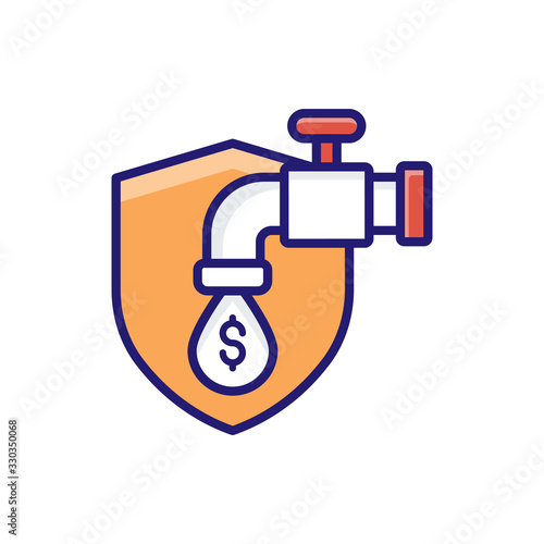 Stop loss Insurance icon Flat Vector Illustration.