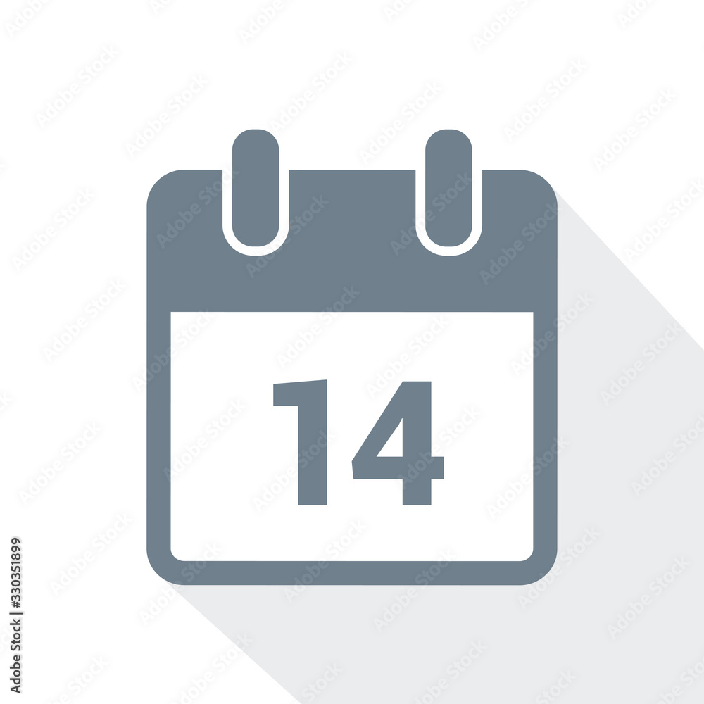 simple calendar icon 14 on white background vector illustration EPS10 simple calendar icon 14 on white background vector illustration EPS10