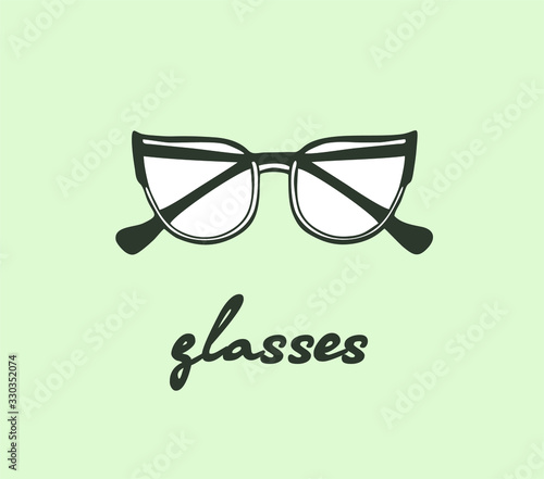 Sunglasses, women's glasses with transparent glasses, isolated vector illustration. 