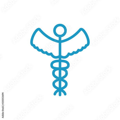 caduceus medical symbol line icon