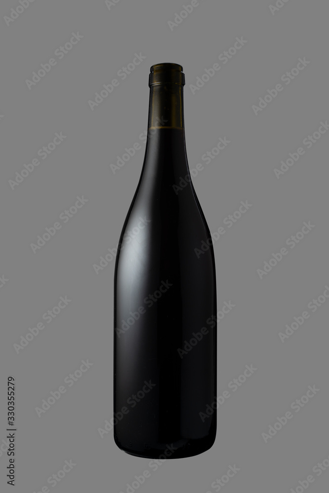 bottle without label on 50% gray background bottle without label on 50% gray background
