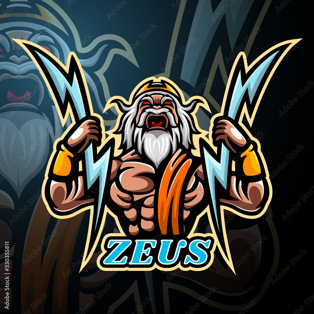 Zeus mascot sport esport logo design Zeus mascot sport esport logo design