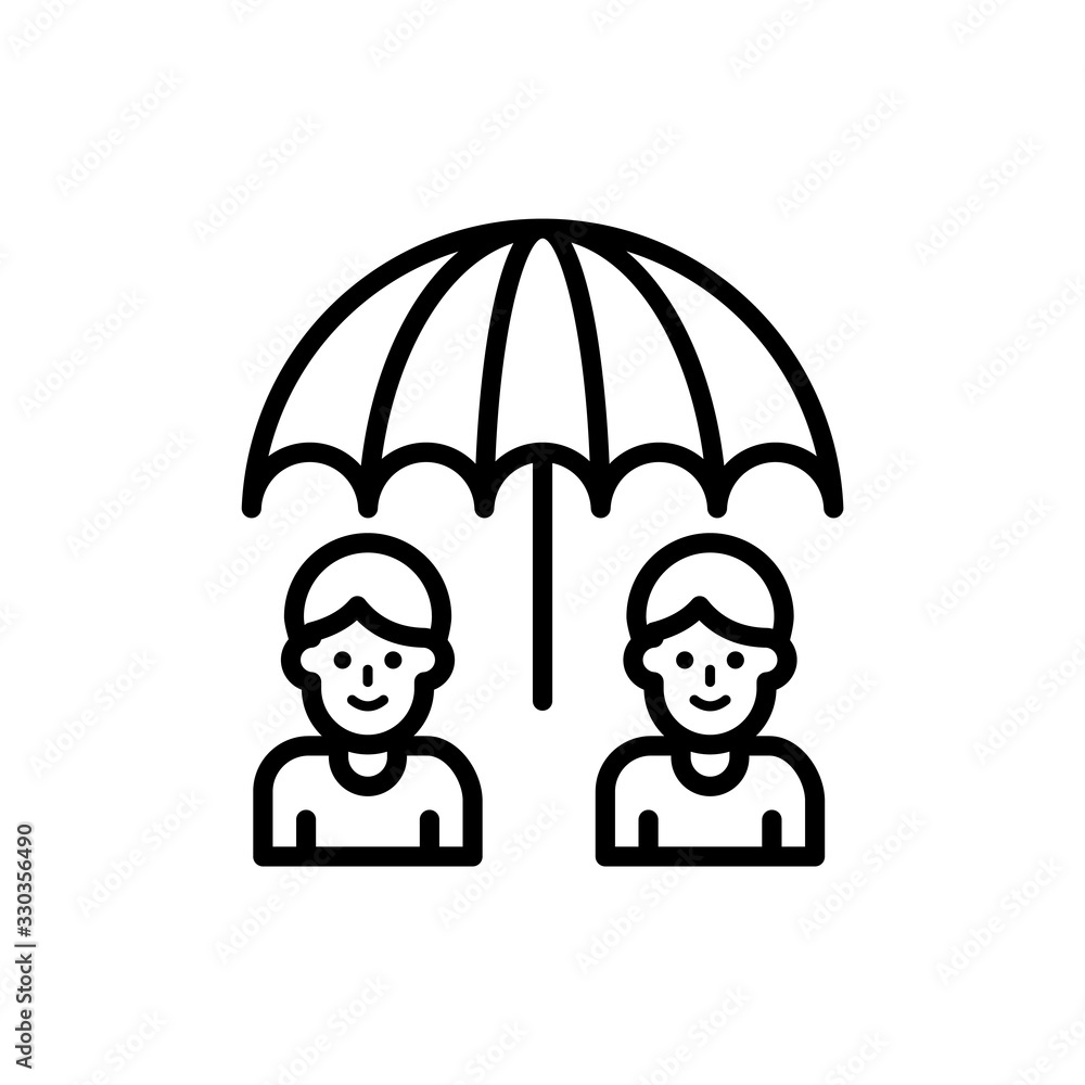 Group Insurance icon Line Vector Illustration. Group Insurance icon Line Vector Illustration.
