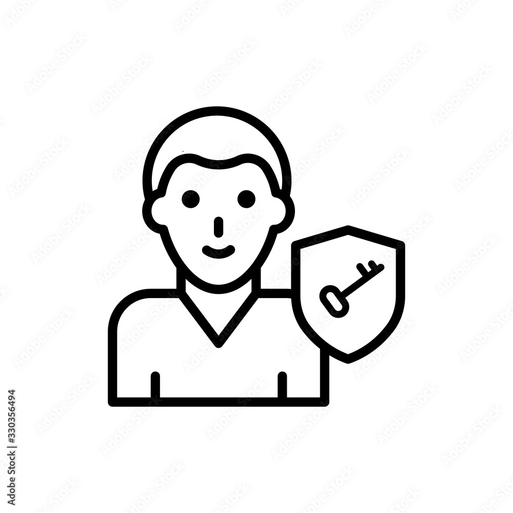 Key Person Insurance icon Line Vector Illustration. Key Person Insurance icon Line Vector Illustration.