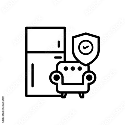 Content Insurance icon Line Vector Illustration.