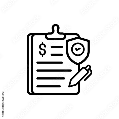 Policy Insurance icon Line Vector Illustration.