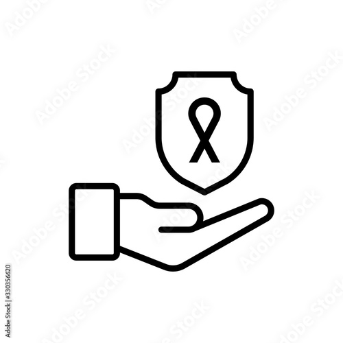 Cancer Insurance icon Line Vector Illustration.
