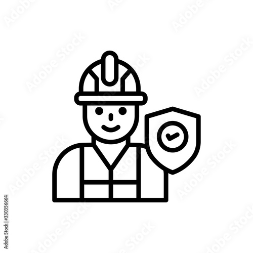 Builder Risk Insurance icon Line Vector Illustration.