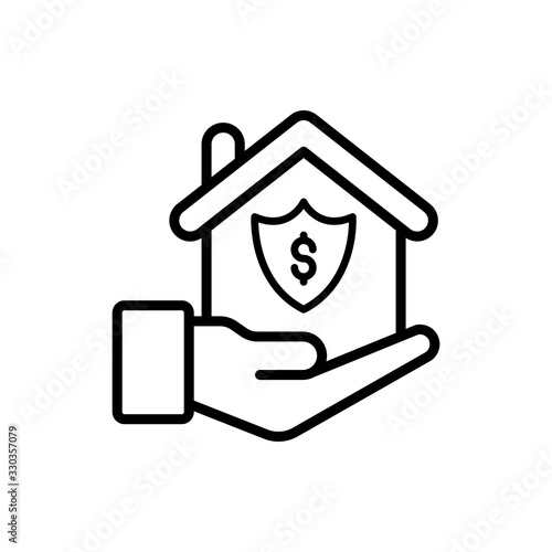Mortgage Insurance icon Line Vector Illustration.