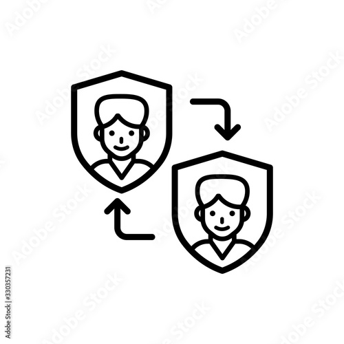 Peer to peer Insurance icon Line Vector Illustration.