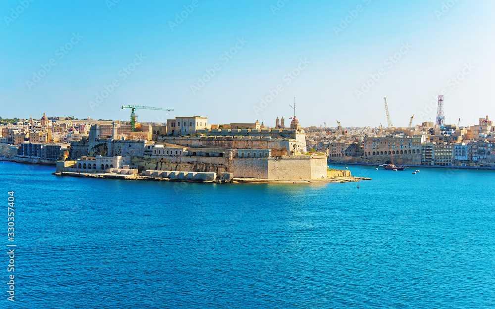 Senglea and Creek at Grand Harbor in Valletta in Malta