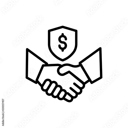 Deal Insurance icon Line Vector Illustration.