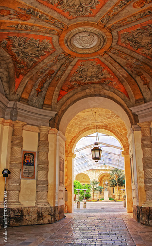 Lantern at courtyard of Grandmaster palace Valletta