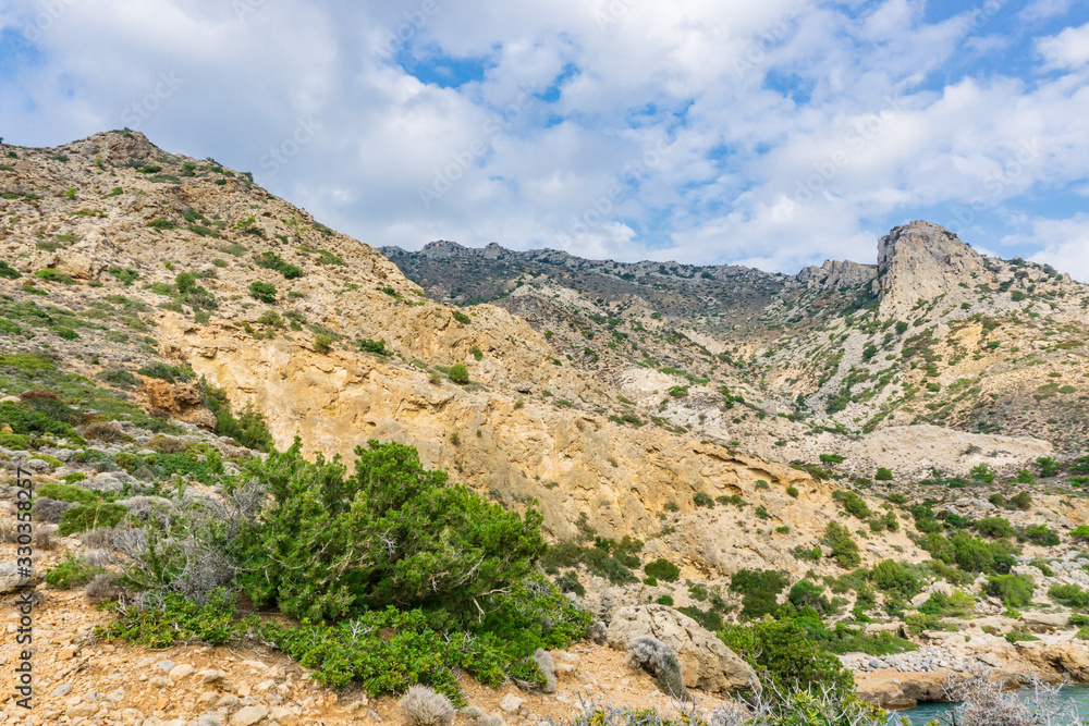 Beautiful view to the mountains near Paleochora, Crete