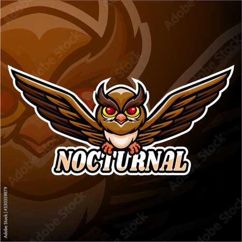 Nocturnal esport logo mascot design