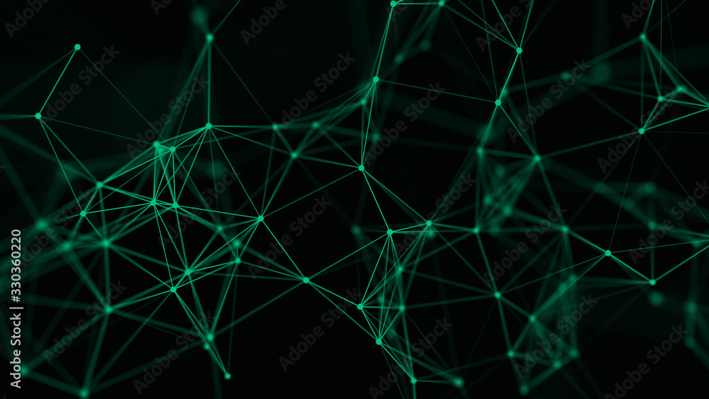 Abstract background with connecting dots and lines. 3D rendering.