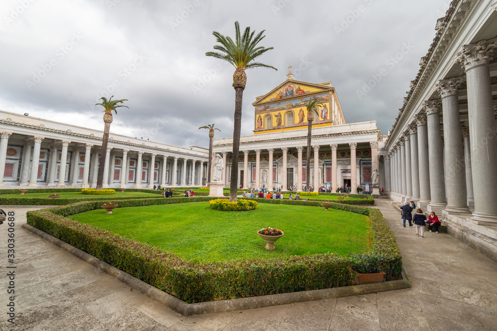 Fototapeta premium Papal Basilica of Saint Paul Outside the Walls, Rome, Italy