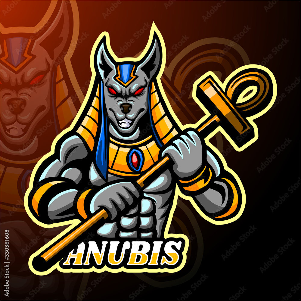 Anubis esport logo mascot design